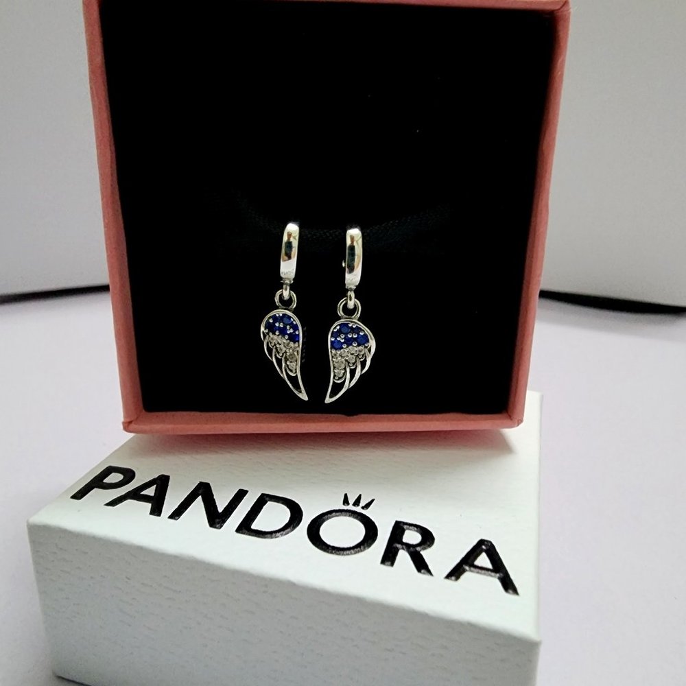 Pandora Sparkling Splitable Angel Wings Dangle Charm